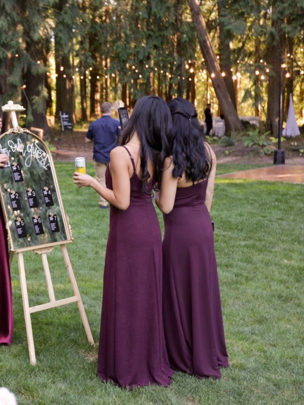 PETITE Birdy Grey Burgundy Spaghetti-Strap Maxi Dress - Picture 4 of 4